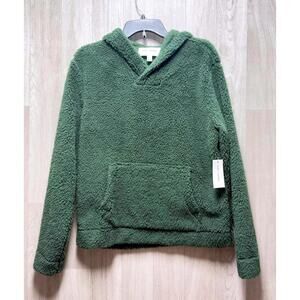 Sun + Stone Forest Green Tate Sherpa Hoodie Men